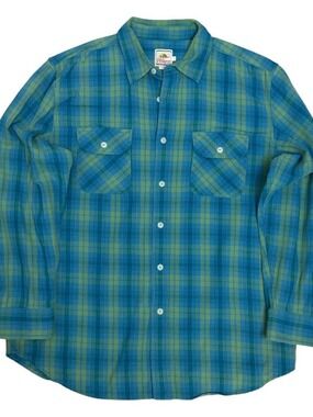 PENDLETON SURF Long Sleeve Shirt Flannel Cotton Plaid Casual Shirt Mens Large